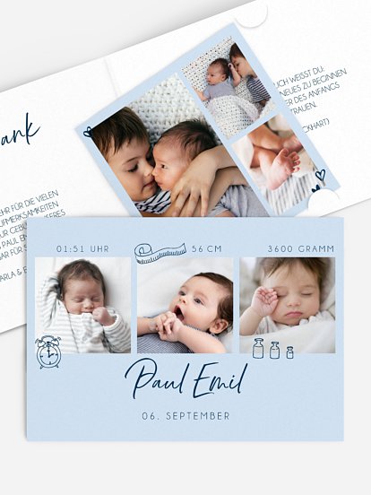 Geburtskarte Hier bin ich