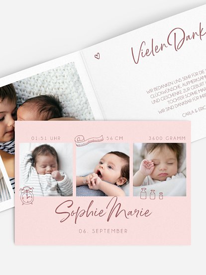 Geburtskarte Hier bin ich