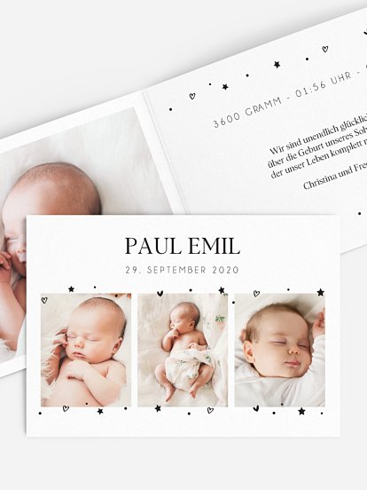 Geburtskarte Sternlein