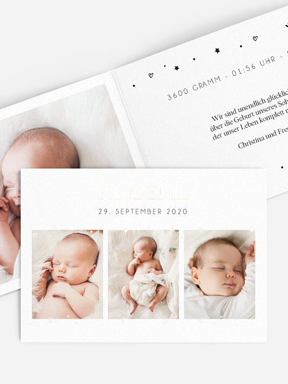 Geburtskarte Sternlein