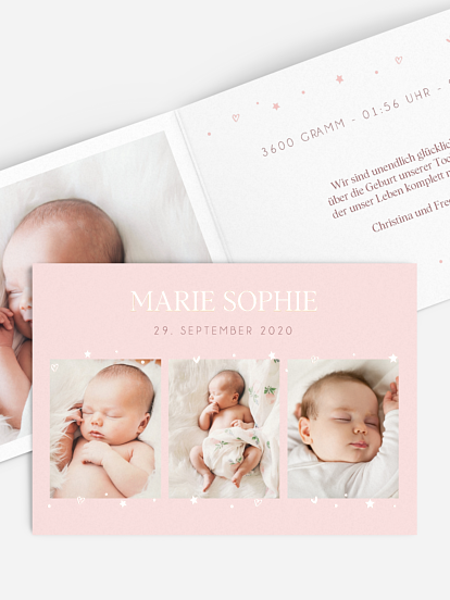 Geburtskarte Sternlein