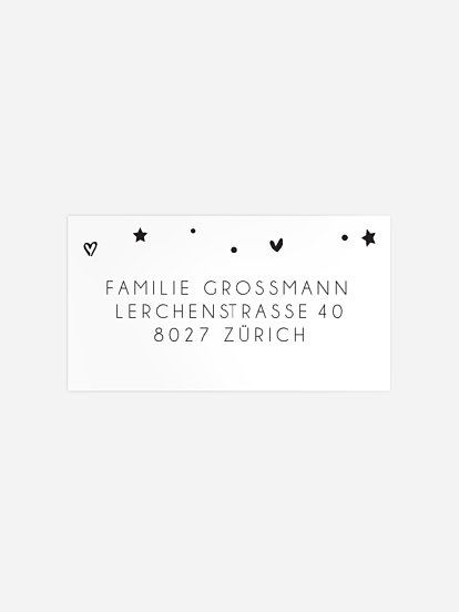 Empfängeraufkleber Geburt Sternlein