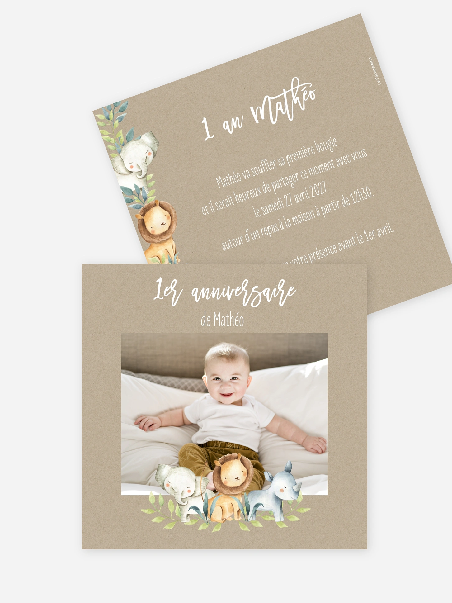 invitation anniversaire enfant Safari