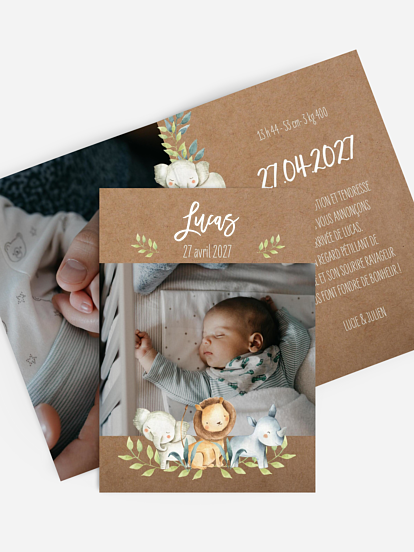 Faire-part naissance Safari