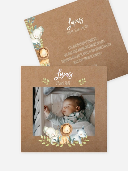 Faire-part naissance Safari