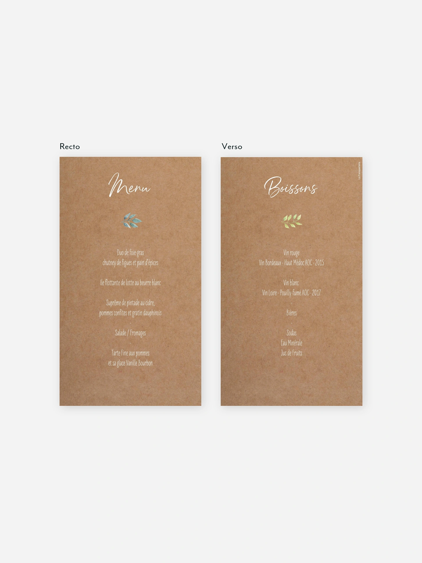 Menu baptême Safari