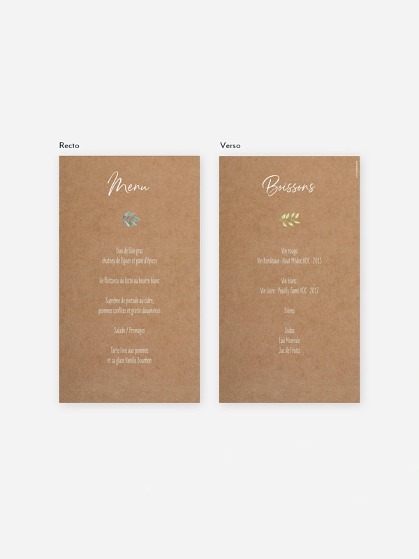 Menu baptême Safari