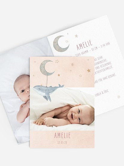 Geburtskarte Mondlicht