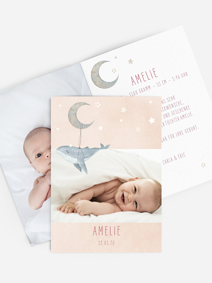 Geburtskarte Mondlicht