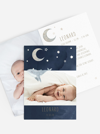 Geburtskarte Mondlicht