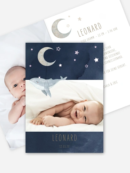 Geburtskarte Mondlicht