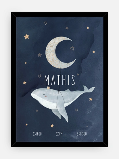 Affiche naissance Clair de lune