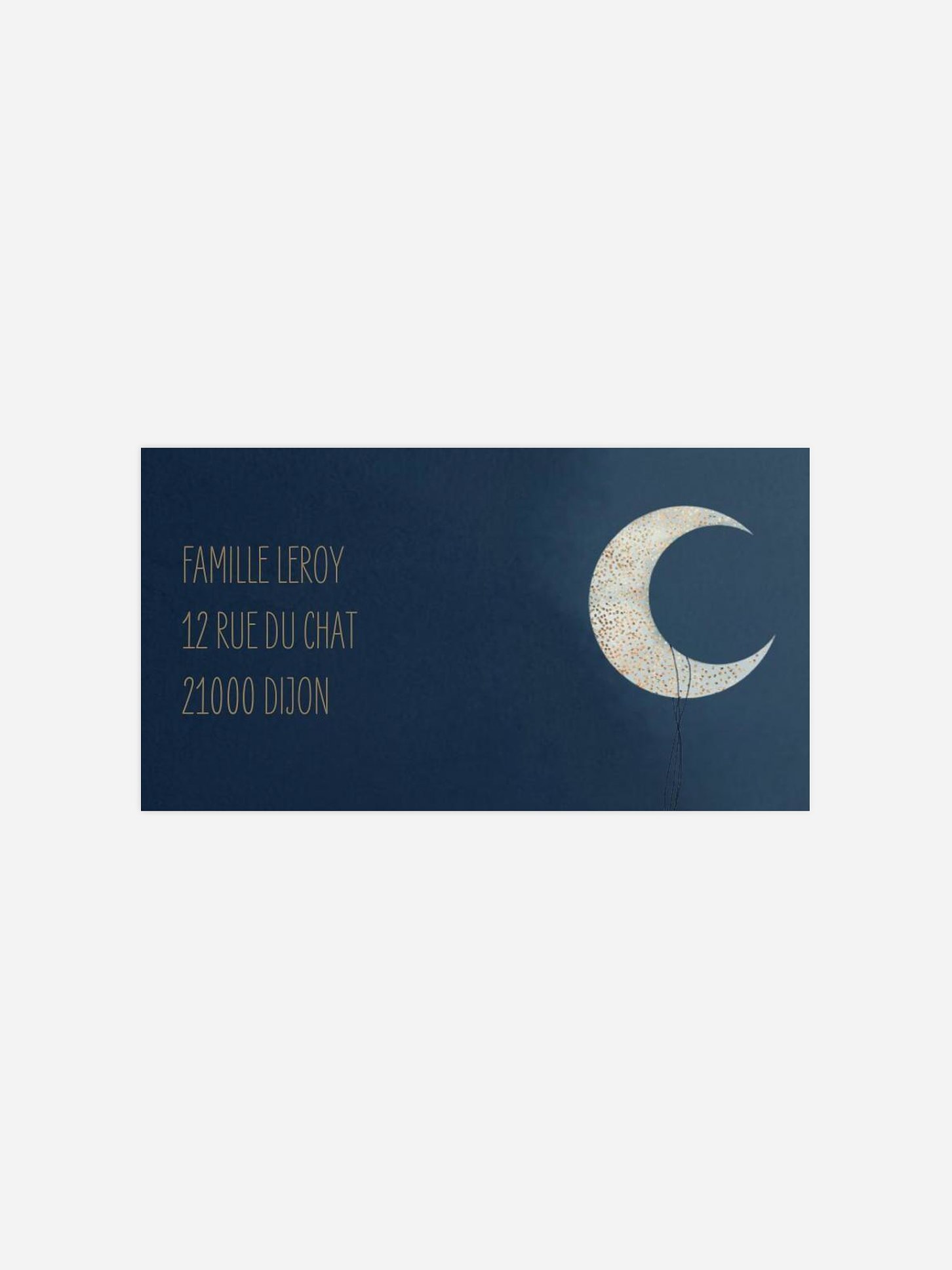 Étiquette destinataire naissance Clair de lune