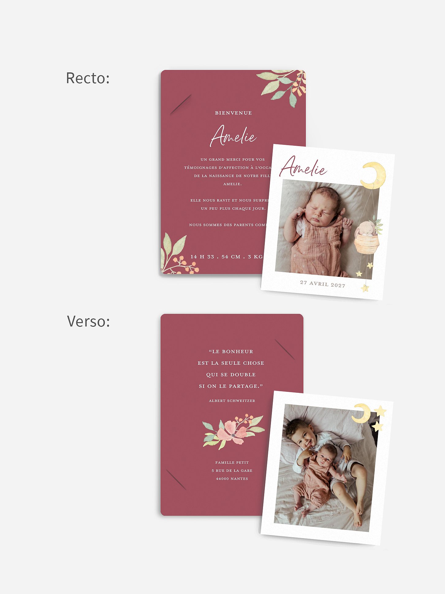 Faire-part naissance Doux rêves