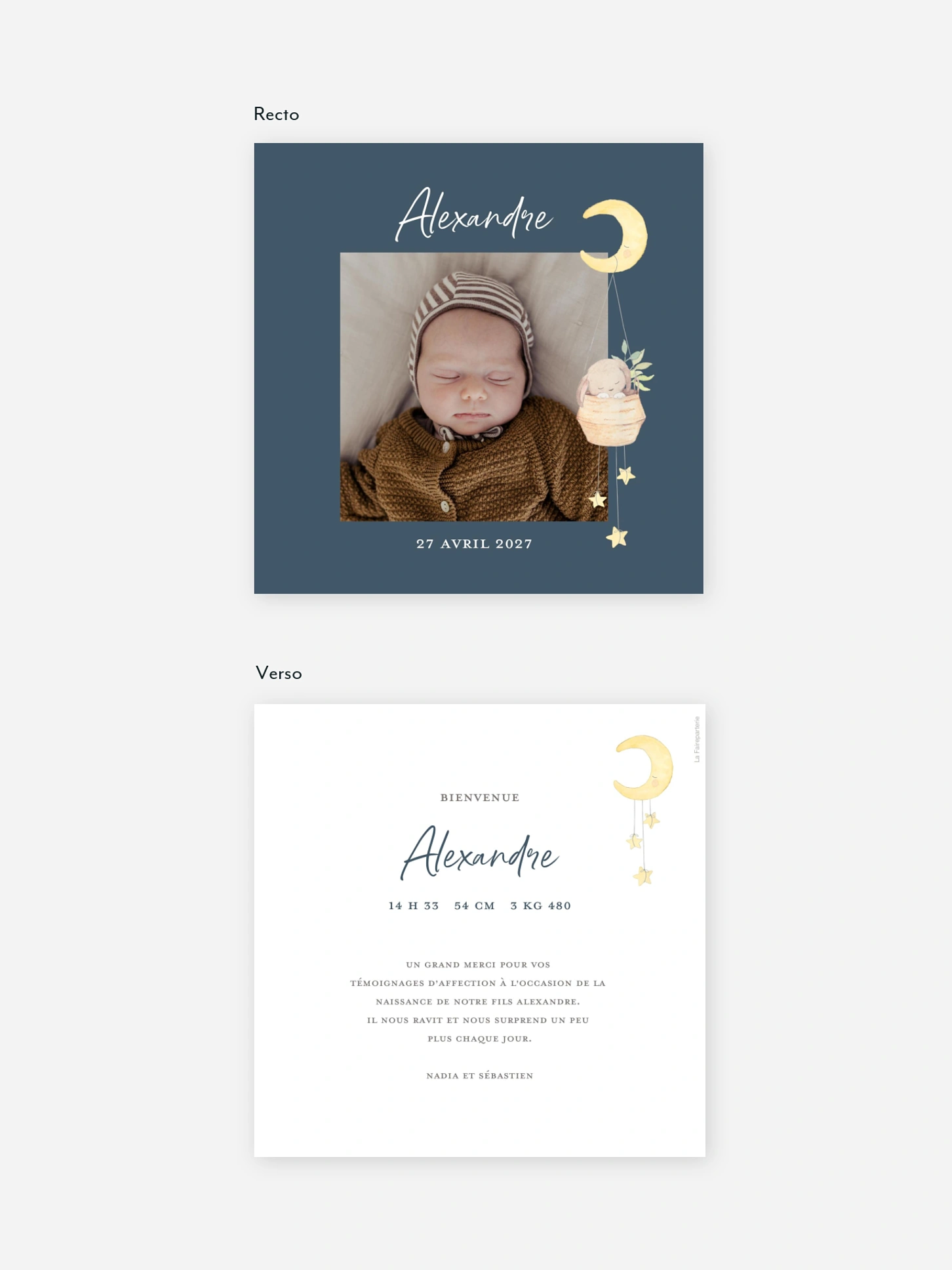 Faire-part naissance Doux rêves