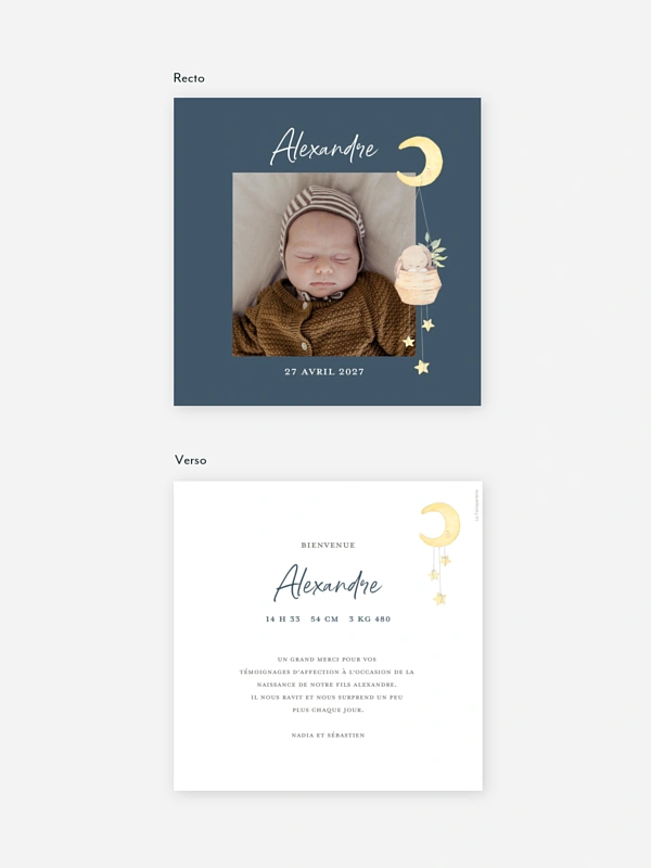 Faire-part naissance Doux rêves
