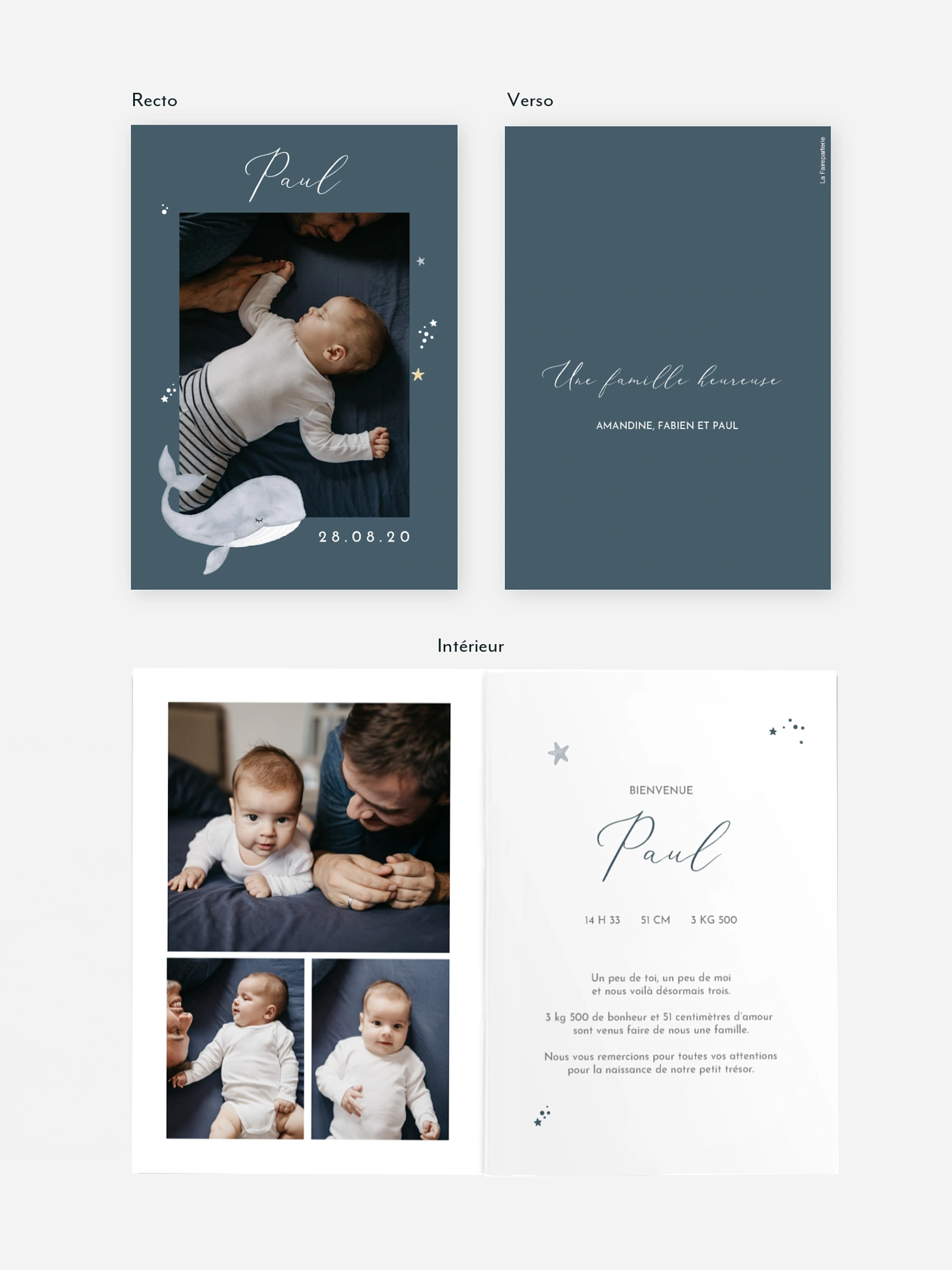 Faire-part naissance Sentiments