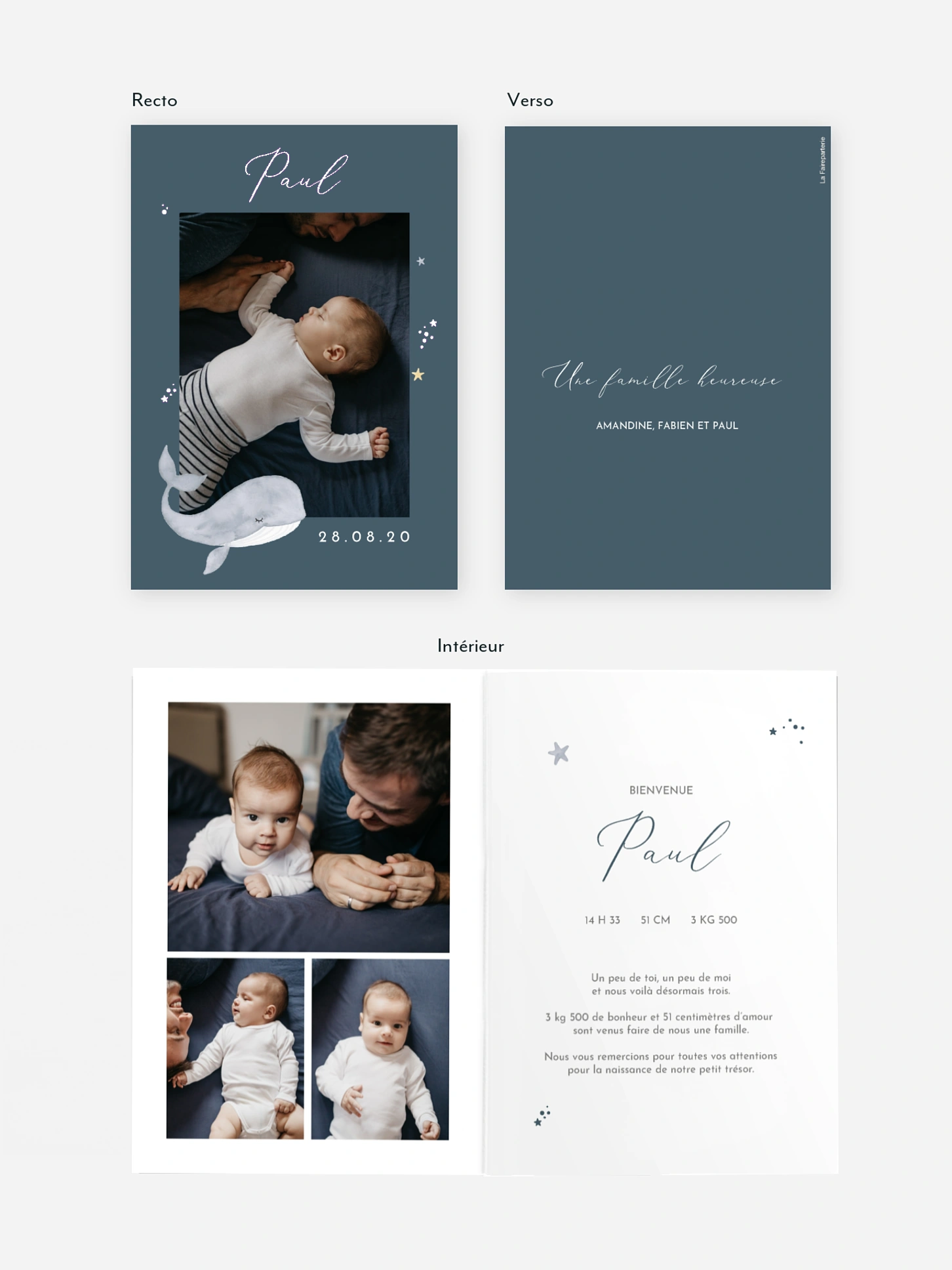 Faire-part naissance Sentiments