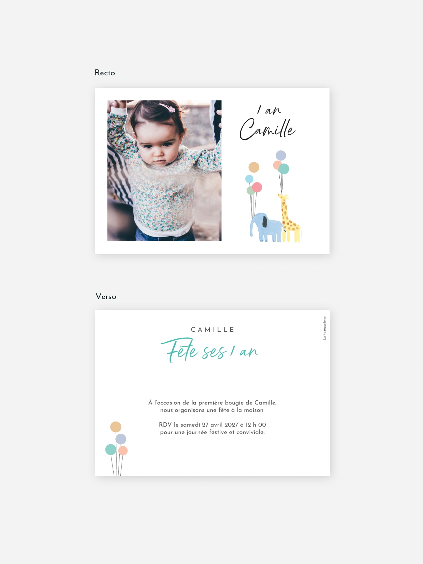 invitation anniversaire enfant Happy Balloons