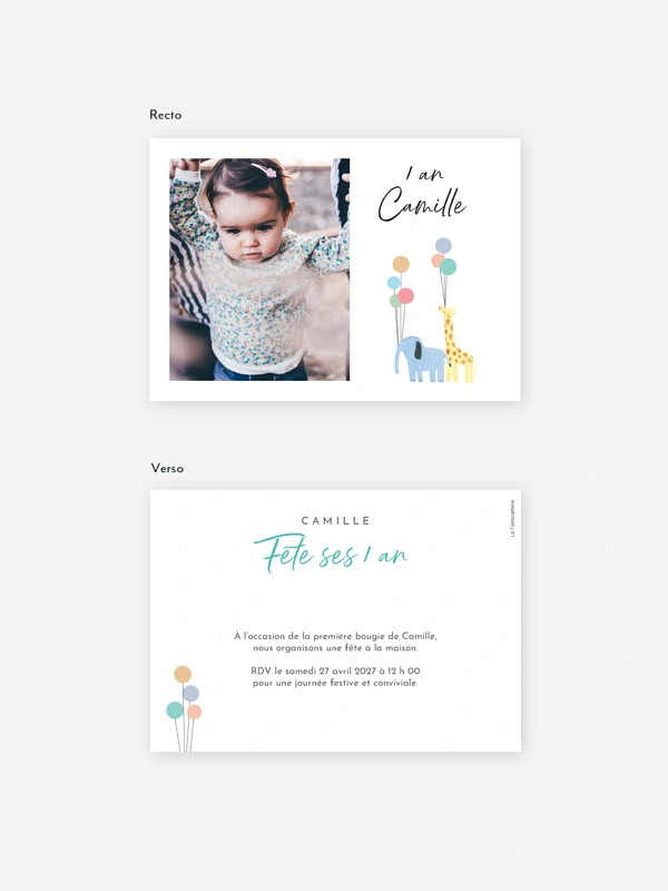 invitation anniversaire enfant Happy Balloons
