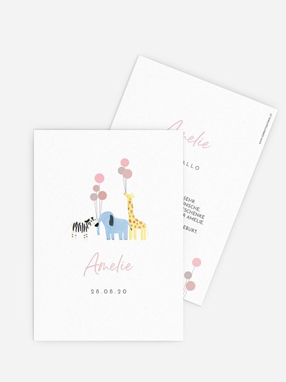 Geburtskarte Happy Balloons