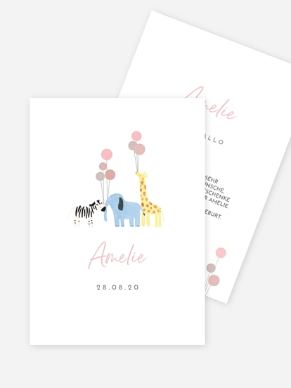 Geburtskarte Happy Balloons