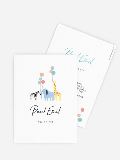 Geburtskarte Happy Balloons