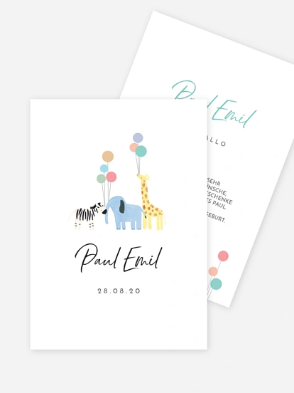 Geburtskarte Happy Balloons