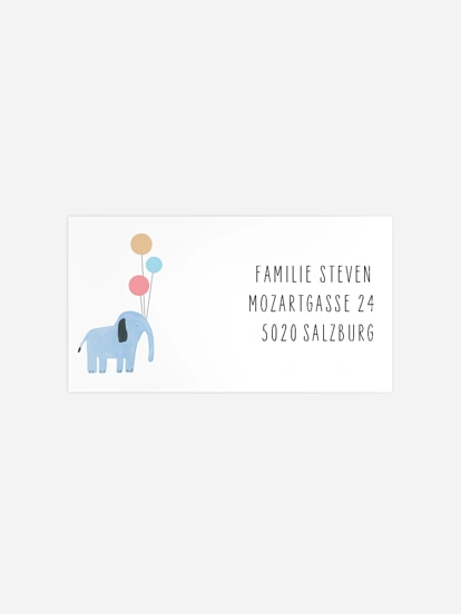 Empfängeraufkleber Geburt Happy Balloons Foto