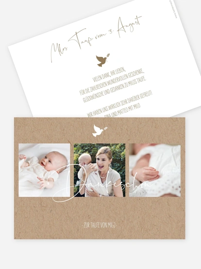 Dankeskarte Taufe Glücksfotos