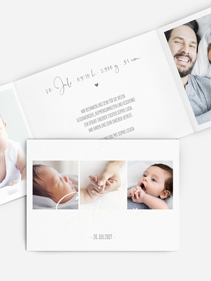 Geburtskarte Glücksfotos