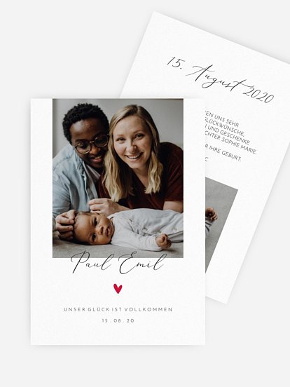 Geburtskarte Perfekt