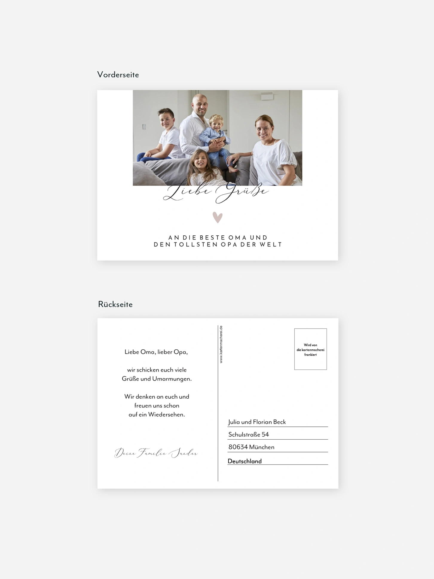 Postkarte Direktversand Perfekt