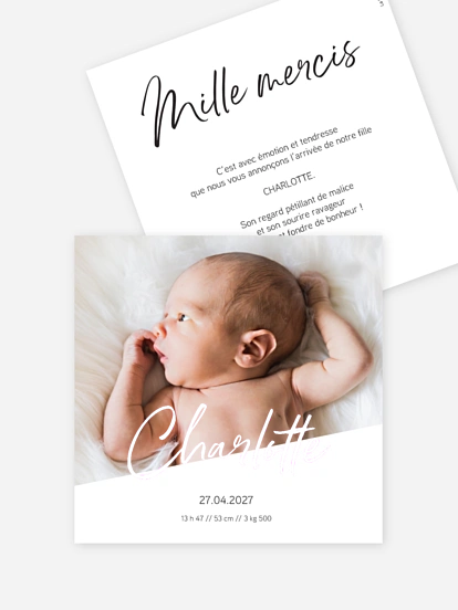 Faire-part naissance Annonce géométrique