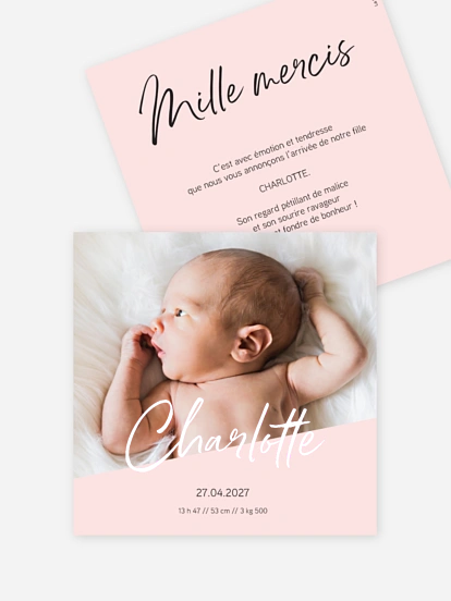 Faire-part naissance Annonce géométrique