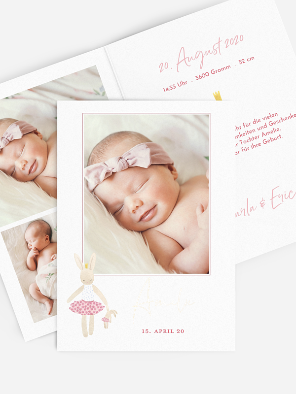Geburtskarte Kleine Ballerina Foto