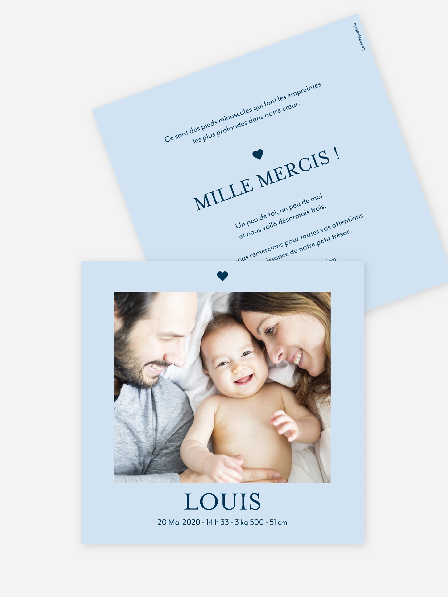 Faire-part naissance De tout coeur