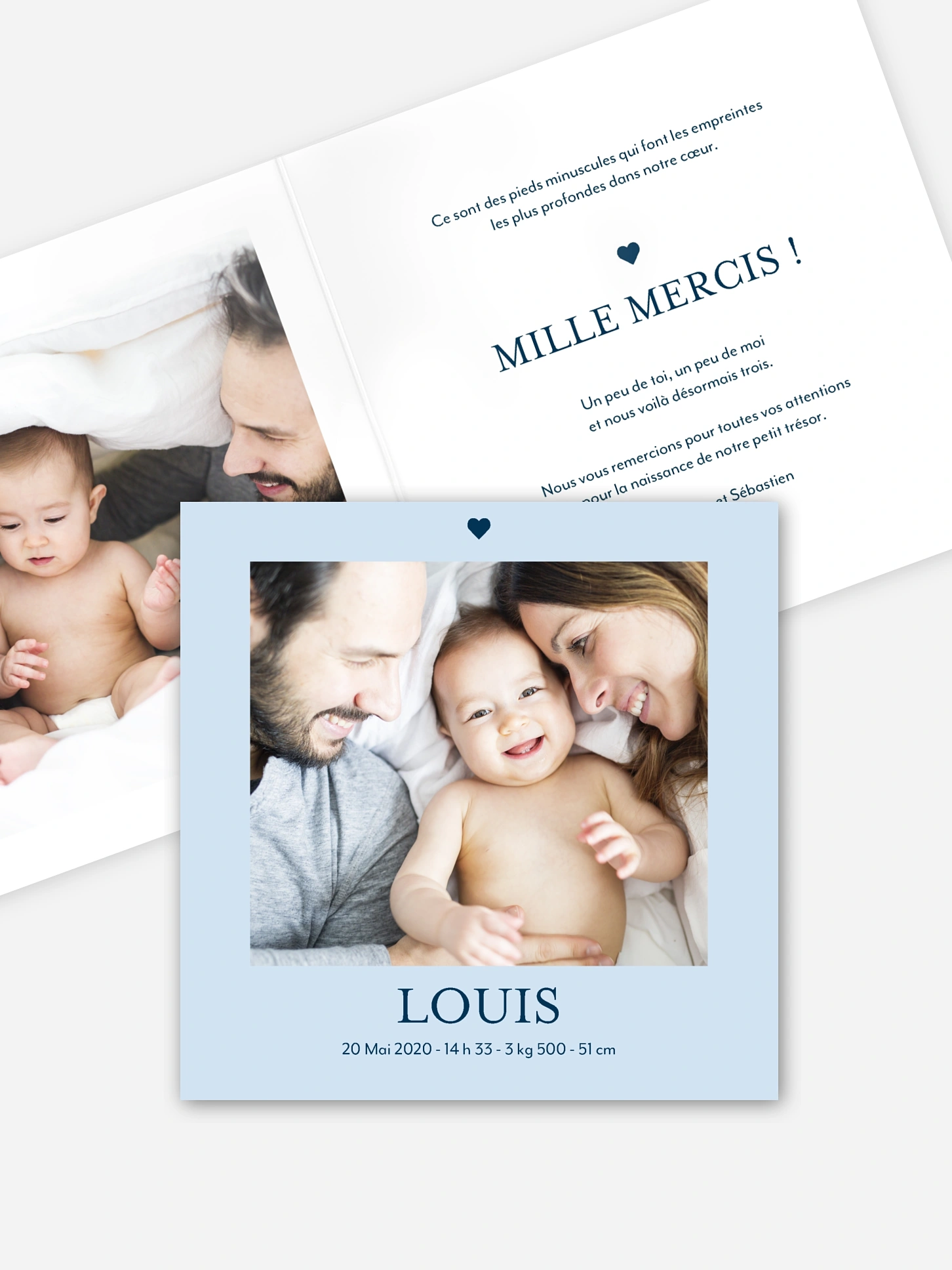Faire-part naissance De tout coeur
