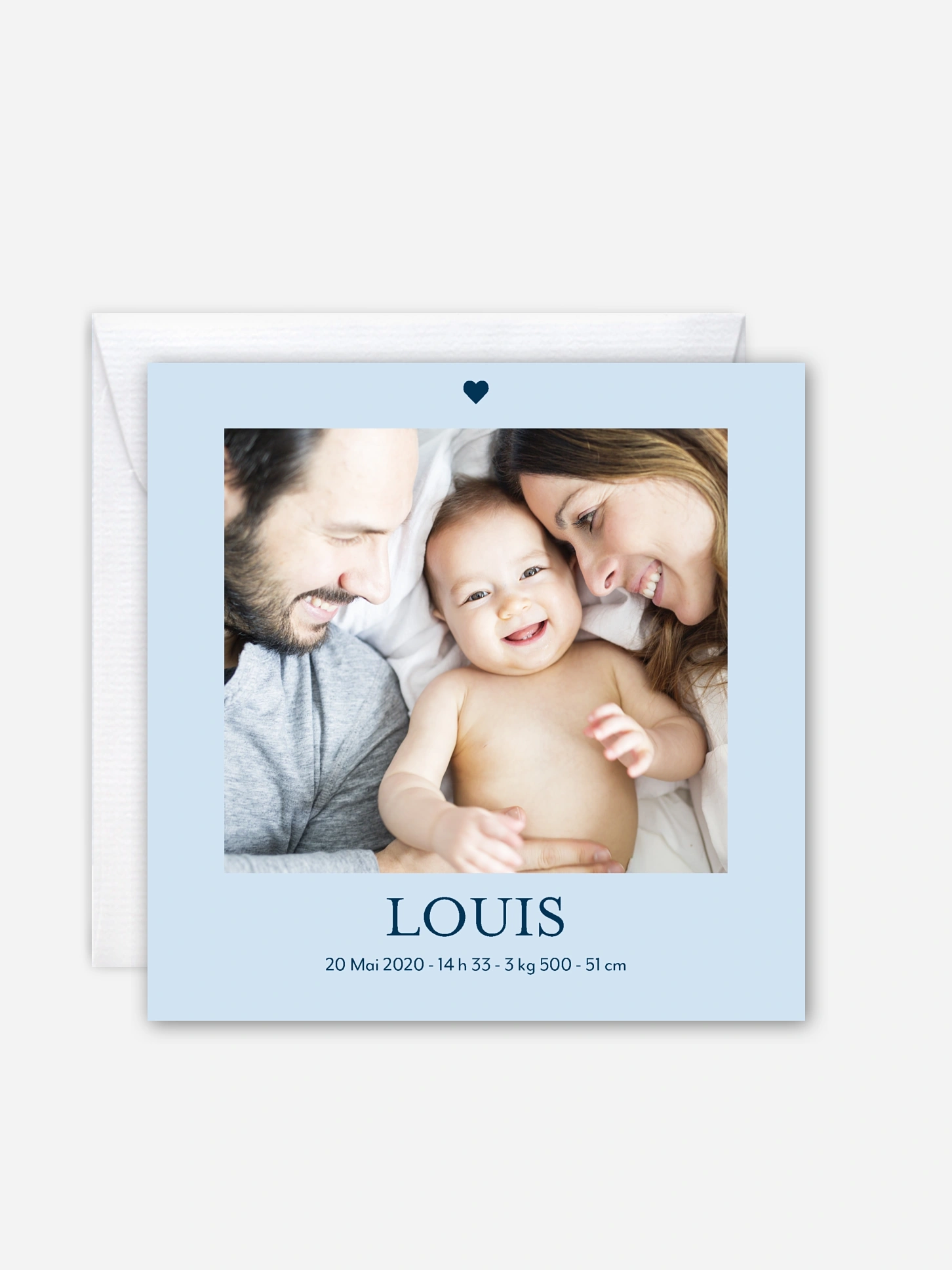 Faire-part naissance De tout coeur