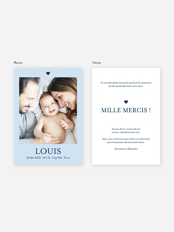 Faire-part naissance De tout coeur