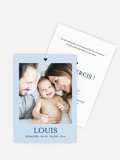 Faire-part naissance De tout coeur