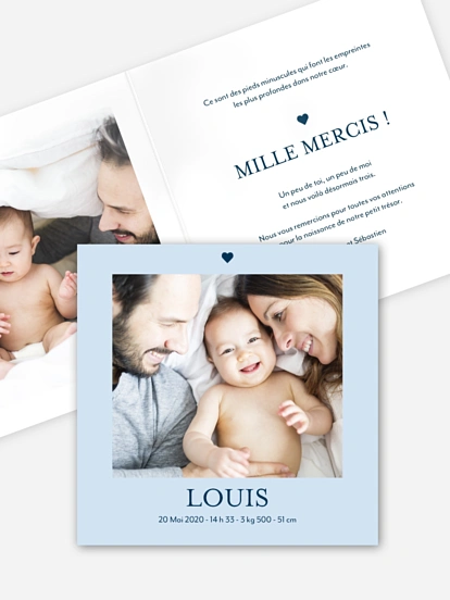 Faire-part naissance De tout coeur