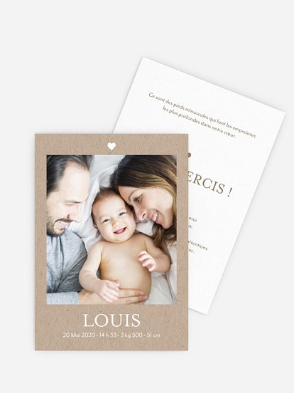 Faire-part naissance De tout coeur