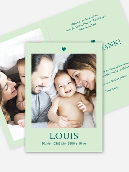 Geburtskarte Von ganzem Herzen