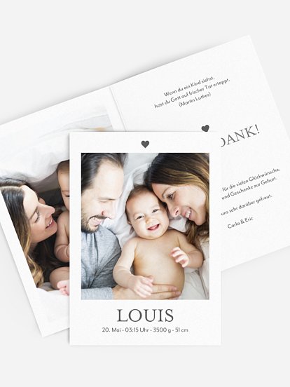 Geburtskarte Von ganzem Herzen