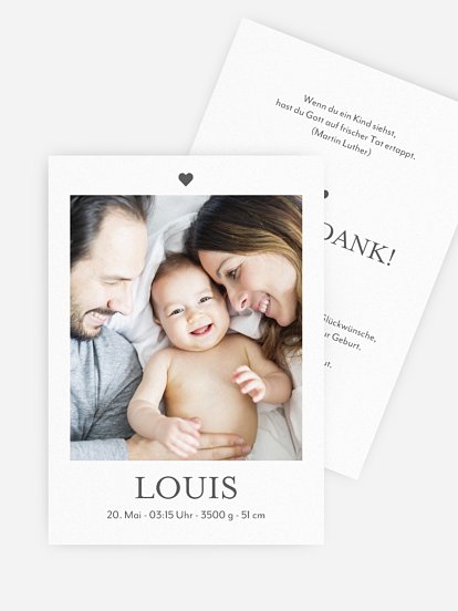 Geburtskarte Von ganzem Herzen