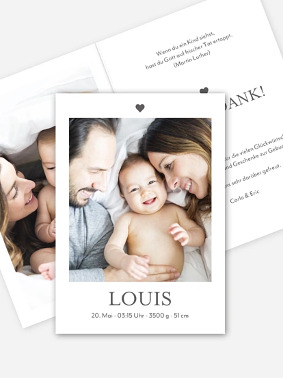 Geburtskarte Von ganzem Herzen