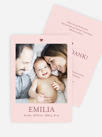 Geburtskarte Von ganzem Herzen