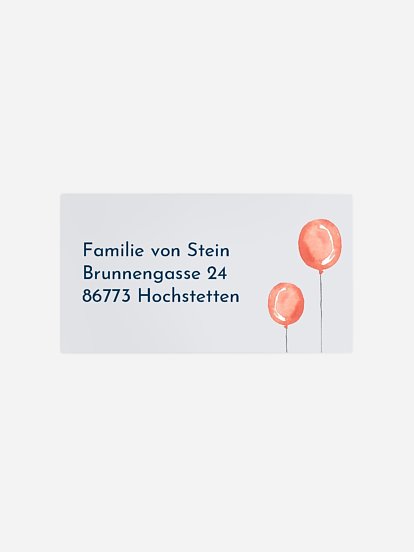 Empfängeraufkleber Geburt Ballon Bärchen