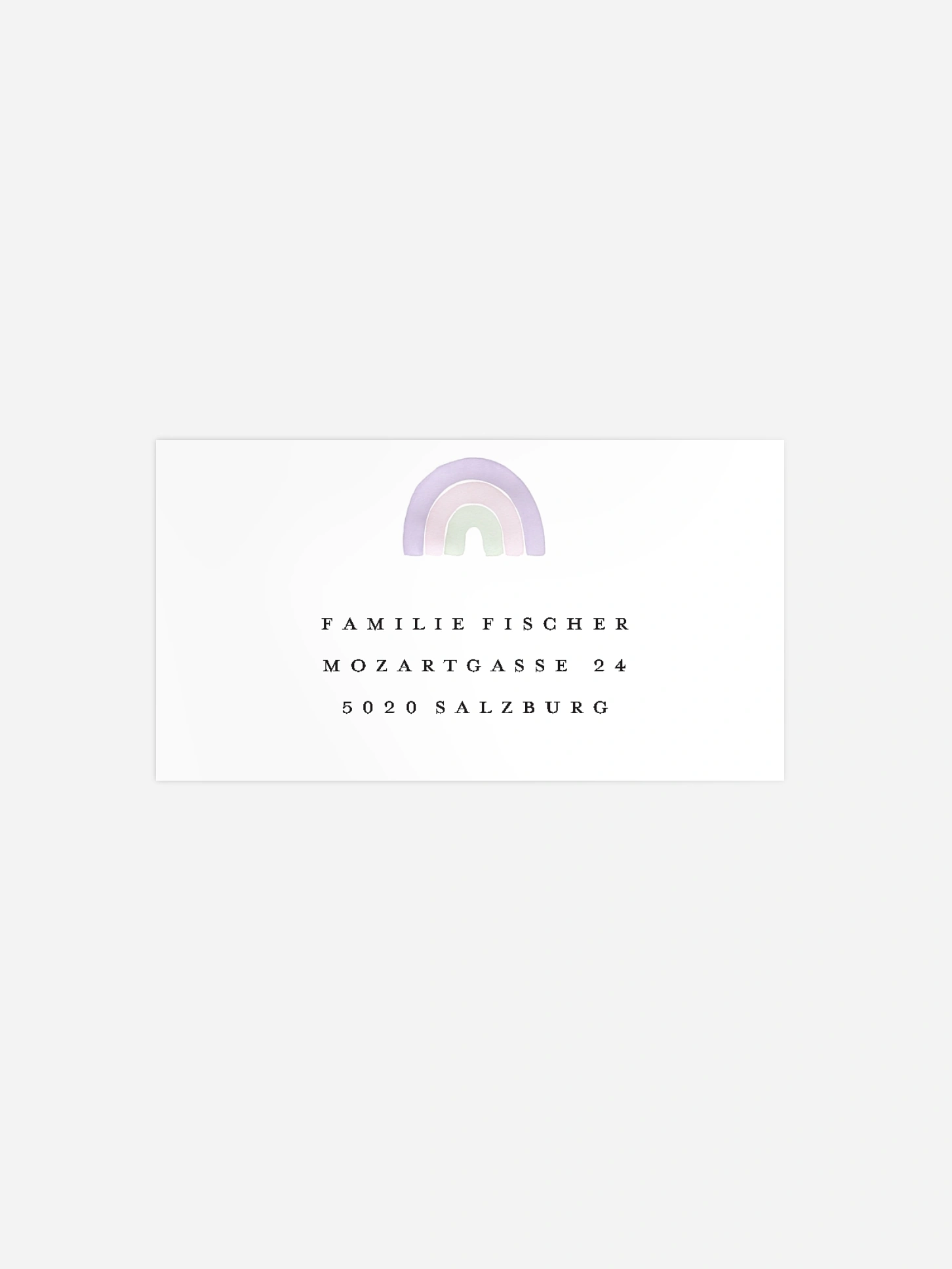 Empfängeraufkleber Geburt Modern Rainbow